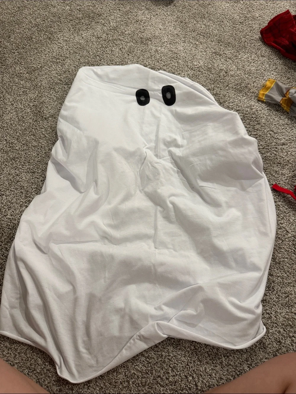 White Ghost overhead costume with Black Eyes